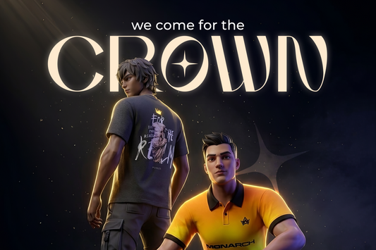 Monarch esports player silhouette with gold rim lighting - AGC 2026 LAN at Grand West Casino Cape Town, July 16–19. South African esports organisation Monarch competing in Fortnite.